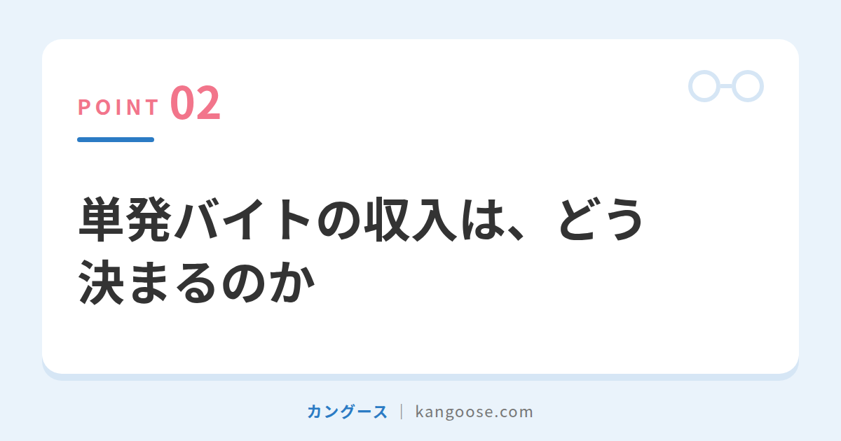 単発バイトの収入は、どう決まるのか